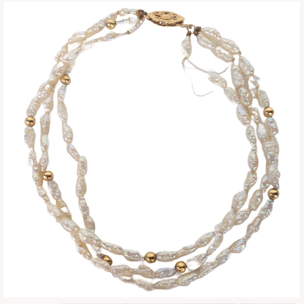 14K Gold and Pearl Beads Classy Bracelet